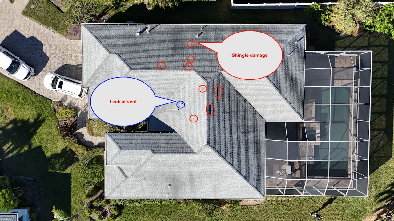 Shingle roof repair by Roofing Logik in Bradenton and Sarasota